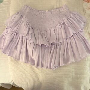 Chic Lilac Ruffle Mini Skirt